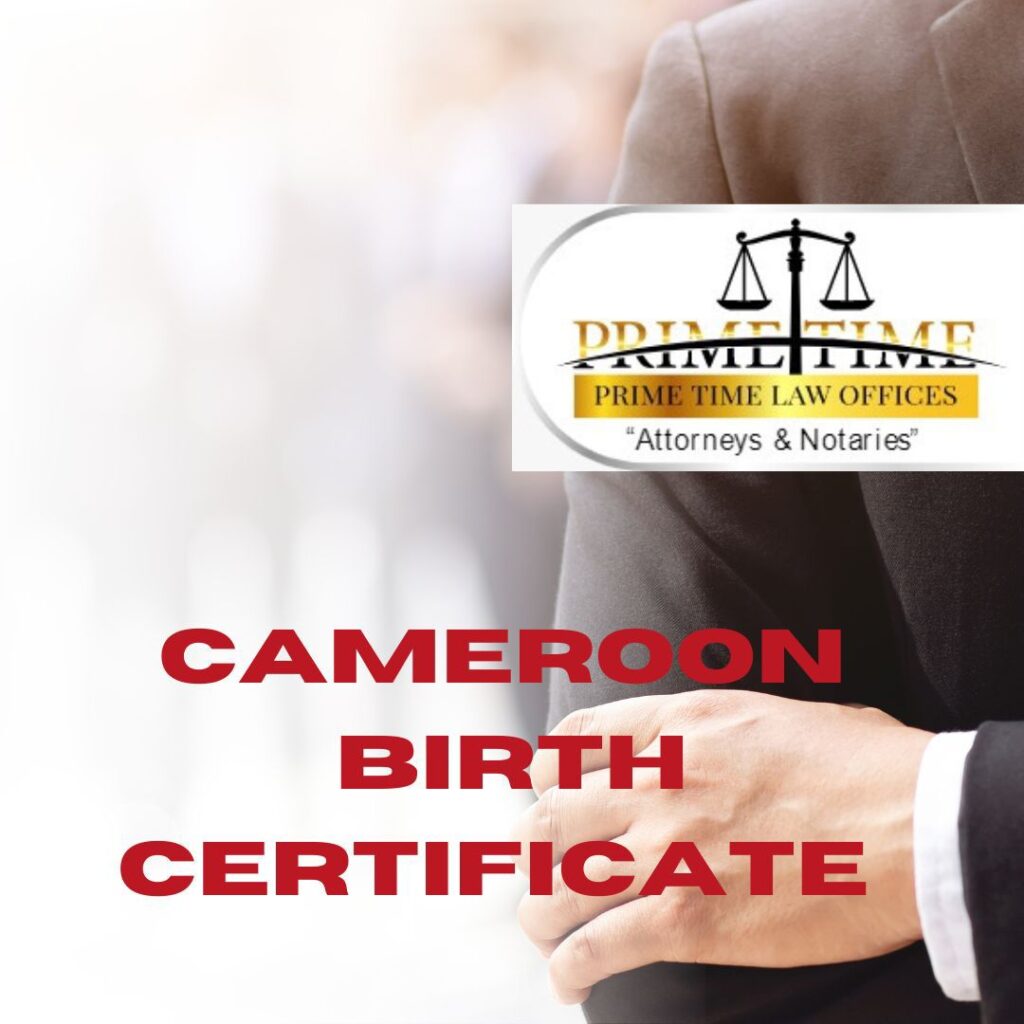 Requirements for Establishing a New-born Child's Birth Certificate in Cameroon